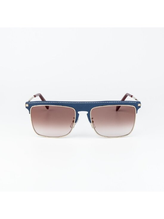 Loewe Women Sunglasses Gold Blue Leather Brown Grad Square LW40006U 33G NEW main image 9